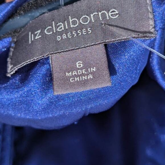 Liz Claiborne halter neck pleated dress royal blue sz 6 - Picture 4 of 4